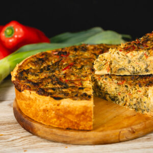 Tarta de puerros entera